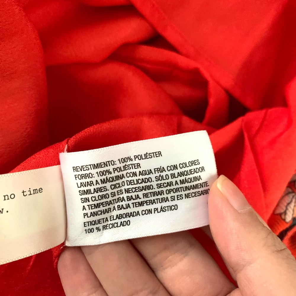 3/$15 A New Day Floral Print Short Sleeve Ruffle Wrap Dress in Red - Picture 14 of 14